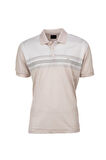 Oppland Erkek Pamuklu Merserize Kumaş T-Shirt Cepsiz Polo Yaka Kısa Kollu Çizgi Desenli Tam Kalıp