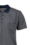 Oppland Erkek Polo Yaka Şık Desenli Cepli Kısa Kollu Rahat Tam Kalıp Premium Pamuklu Kumaş T-Shirt