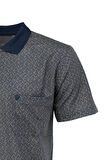 Oppland Erkek Polo Yaka Şık Desenli Cepli Kısa Kollu Rahat Tam Kalıp Premium Pamuklu Kumaş T-Shirt