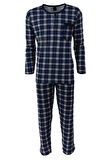 Oppland Yazlık Erkek Pijama Takımı %100 Pamuk Kumaş Ekose Model Desenli Bisiklet Yaka Cepli Rahat