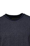 Erkek Mevsimlik Doğal Pamuklu Sweatshirt Bisiklet Yaka Çizgili Rahat Kesim Tam Kalıp