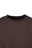 Erkek Mevsimlik Doğal Pamuklu Sweatshirt Bisiklet Yaka Çizgili Rahat Kesim Tam Kalıp