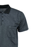 Oppland Erkek Polo Yaka Şık Desenli Cepli Kısa Kollu Rahat Tam Kalıp Premium Pamuklu Kumaş T-Shirt