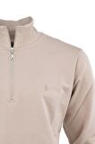 Erkek Mevsimlik Yarım Fermuarlı TamKalıp Likralı Premium Pamuklu Kumaş iki iplik Sweatshirt