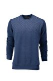 Erkek Mevsimlik Doğal Pamuklu Şık Sweatshirt Bisiklet Yaka Panolu Rahat Kesim Tam Kalıp