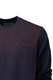 Erkek Mevsimlik Doğal Pamuklu Şık Sweatshirt Bisiklet Yaka Panolu Rahat Kesim Tam Kalıp