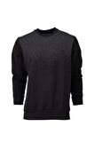 Erkek Mevsimlik Doğal Pamuklu Şık Sweatshirt Bisiklet Yaka Panolu Rahat Kesim Tam Kalıp