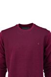 Erkek Mevsimlik Doğal Pamuklu Şık Sweatshirt Bisiklet Yaka Panolu Rahat Kesim Tam Kalıp