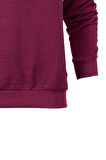 Erkek Mevsimlik Doğal Pamuklu Şık Sweatshirt Bisiklet Yaka Panolu Rahat Kesim Tam Kalıp