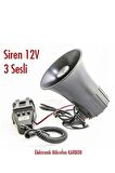 Carub Siren 12v 3 Sesli Elektronik Mikrofon Karbon Br2744001