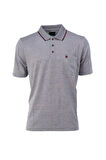 Oppland Erkek Polo Yaka Cepli Kısa Kol Puntolu Kırçıllı Desenli Tam Kalıp Pamuklu Kumaş T-Shirt
