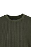Erkek Mevsimlik Doğal Pamuklu Sweatshirt Bisiklet Yaka Çizgili Rahat Kesim Tam Kalıp
