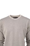Erkek Mevsimlik Doğal Pamuklu Sweatshirt Bisiklet Yaka Çizgili Rahat Kesim Tam Kalıp