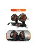 VANTİLATÖR 12V TORPİDOYA YAPIŞTIRMALI NUMARATÖRLÜ TEK KADEME ÇİFT FANLI 360° DÖNEBİLEN 4İNC