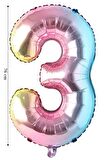 Folyo Balon 3 Rakamı Helyum Balon 76 cm