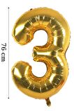 Folyo Balon 3 Rakamı Helyum Balon 76 cm