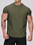 Erkek Spor Tişört Running Sports Gym Reglan Oval Kesim Penye T-shirt OVALT-SHİRT