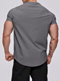 Erkek Spor Tişört Running Sports Gym Reglan Oval Kesim Penye T-shirt OVALT-SHİRT