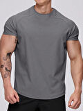 Erkek Spor Tişört Running Sports Gym Reglan Oval Kesim Penye T-shirt OVALT-SHİRT