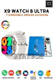 Smartwatch X9 Ultra 7 Uyumlu Kordonlu 49mm Amoled Ekran Watch 8 Ultra Akıllı Saat Hediye Paketi