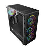 GamePower Horizon Gaming MESH Panel 550W 80+ Bronze Dahili PSU 4*120mm RGB Fan RGB Kontrolcü ve Uzaktan Kumanda