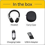 Jabra Evolve2 65 UC Kablosuz Kulaklık, Link380a, Stereo