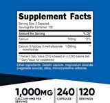 Nutricost, HMB, B-Hydroxy-B-methylbutyrate, 500 mg, 240 Capsules