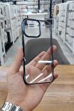 iPhone 15 Pro Kılıf Kamera ve Lens Korumalı Şeffaf Renkli Çerçeveli Sert PC Lüx Kapak 