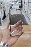 iPhone 15 Pro Kılıf Kamera ve Lens Korumalı Şeffaf Renkli Çerçeveli Sert PC Lüx Kapak 