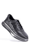 SİYAH ERKEK DERİ SNEAKER