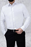 ERKEK SLİM FİT UZUN KOL BEYAZ 6 DROP GÖMLEK
