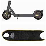 Elektrikli Scooter Aksesuar Paspas  Ninebot MAX G30E II İçin Sarı Kenar Gri Kurt Nakış Armalı 