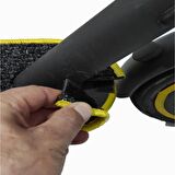 Elektrikli Scooter Aksesuar Paspas  Ninebot MAX G30E II İçin Sarı Kenar Gri Kurt Nakış Armalı 