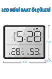 Dijital Oda Termometre Sıcaklık Ve Nem Ölçer Masa Saati Alarm LCD Ekran Duvara Takılır SİYAH