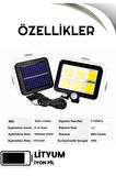 120 LED Ayrı Solar Panel Güneş Enerjili 3 Mod Duvar Lambası 5 METRE Kablolu Bahçe Aydınlatma