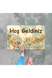 Dijital Baskılı hoş geldiniz yazılır Desenli Dekoratif Dış Kapı Önü ve Iç Mekan Paspası yıkanabilir