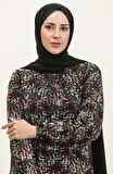 Açelya Büyük Beden Desenli Viskon Elbise 44851P