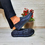 Fiyra fth01 Siyah-siyah Hakiki Deri Fuspetli Erkek Günlük Ayakkabı