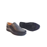 Fiyra fth04 Siyah Hakiki Deri Kaymaz Bağacaksız Erkek Ayakkabı