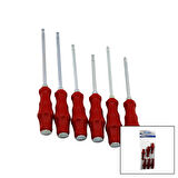 PVC AMBALAJ   KIRMIZI - PLASTİK SAPLI   DARBELİ   6LI SET   ÇİFT TARAFLI  TORNAVİDA TAKIMI (4490)