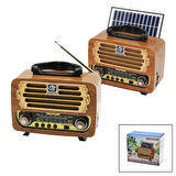 SOLAR PANELLİ  USB ŞARJ BLUETOOTH İBRELİ FM RADYO MP3 USB - TF PLAYER DC:5V--SOLAR:1.5W RT-674 (4490)
