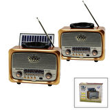 BT SOLAR PANELLİ - USB ŞARJLI BLUETOOTH  İBRELİ  FM RADYO MP3 USB - TF PLAYER 4V OUT - 5V IN RT-849 (4490)