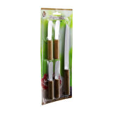 5 PCS : 4+1 4 ADET DÜZ KAHVALTI BIÇAK+ 1 ADET EKMEK BIÇAK AHŞAP SAPLI BIÇAK SET (4490)