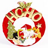 YILBAŞI KAPI SÜSÜ OVAL HO HO 28 CM ( KÜÇÜK)