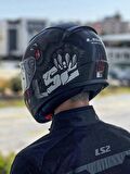 LS2 Rapid 2 Clawn Mat Siyah Gri Kırmızı Kask