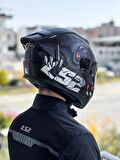 LS2 Rapid 2 Clawn Race Mat Siyah Gri Kırmızı Kask