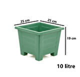 Omnipazar  SY-5846 Dekoratif Plastik Kare Ayaklı Saksı 7 Litre No 3