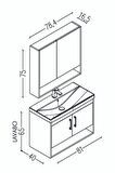 Samba 80 Cm Banyo Dolabı - Boy Dolap Hariç