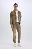DeFacto Oversize Geniş Kalıp Polo Yaka Düğmeli Cepli Yıkamalı Jean Ceket D5049AX24AUBN303