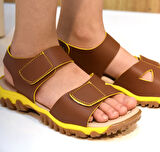 Prego (Arzen) Ortapedi Termo Kaymaz Taban Cırtlı Erkek Çocuk Sandalet KAHVE